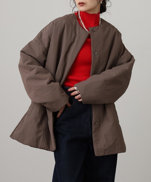 撥水加工ステッチレスサイドZIPコート（ノーカラーコート）｜OMNES