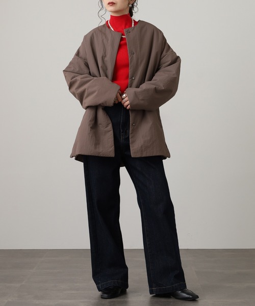 撥水加工ステッチレスサイドzipコート セール】撥水加工ステッチレスサイドZIPコート（ノーカラーコート