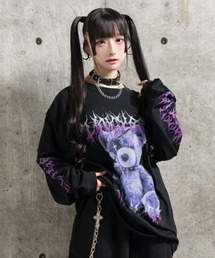 Toxic TeddyプリントロングTシャツ
