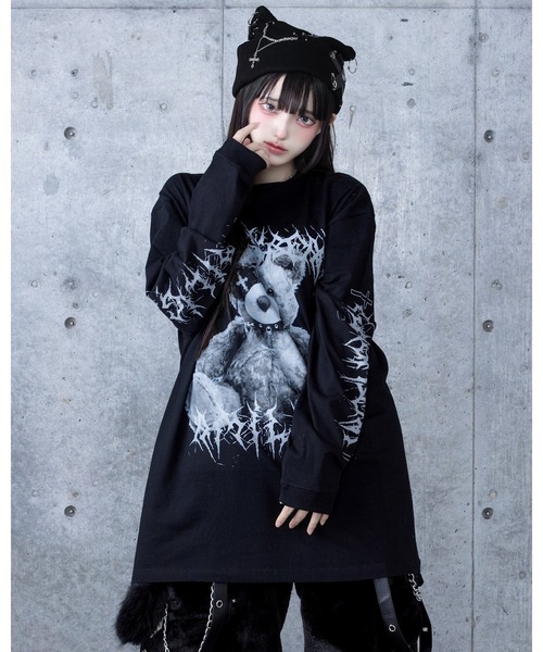Toxic TeddyプリントロングTシャツ（Tシャツ/カットソー）｜Amilige