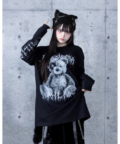 Toxic TeddyプリントロングTシャツ（Tシャツ/カットソー）｜Amilige