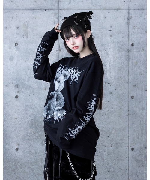 Toxic TeddyプリントロングTシャツ（Tシャツ/カットソー）｜Amilige