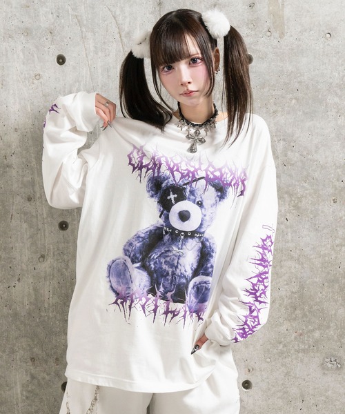 Toxic TeddyプリントロングTシャツ（Tシャツ/カットソー）｜Amilige