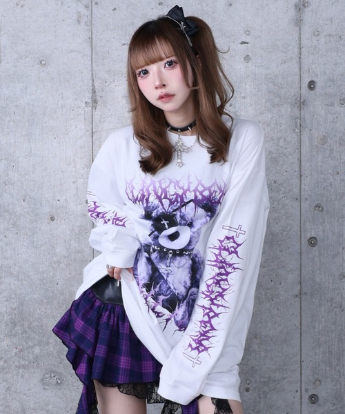 Toxic TeddyプリントロングTシャツ（Tシャツ/カットソー）｜Amilige