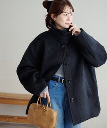 DISCOAT(ディスコート)のステンカラーシャギーミドルコート(その他アウター)