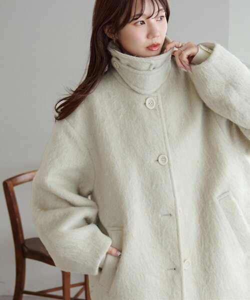 着こなしやすい】ステンカラーシャギーミドルコート（その他アウター