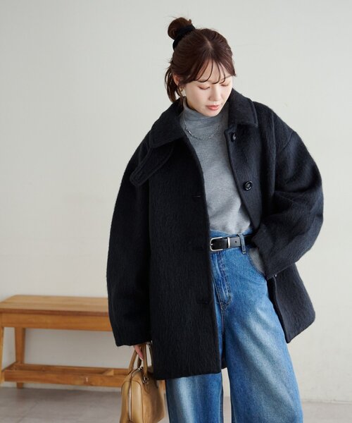 着こなしやすい】ステンカラーシャギーミドルコート（その他アウター