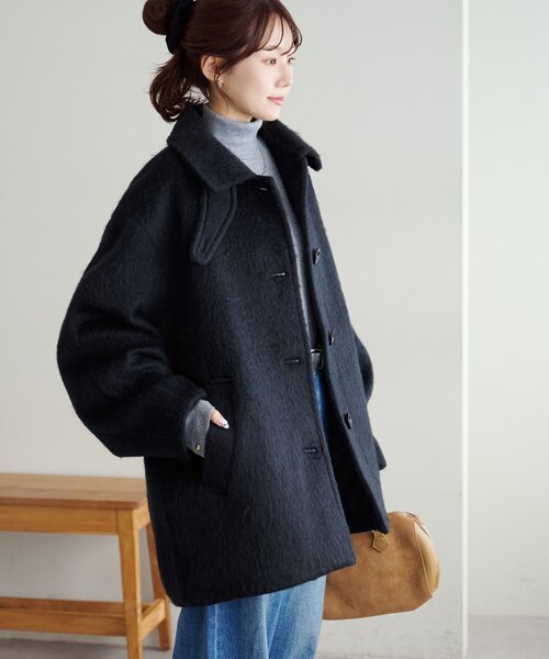 着こなしやすい】ステンカラーシャギーミドルコート（その他アウター