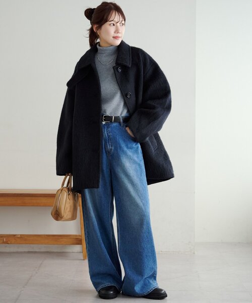 着こなしやすい】ステンカラーシャギーミドルコート（その他アウター