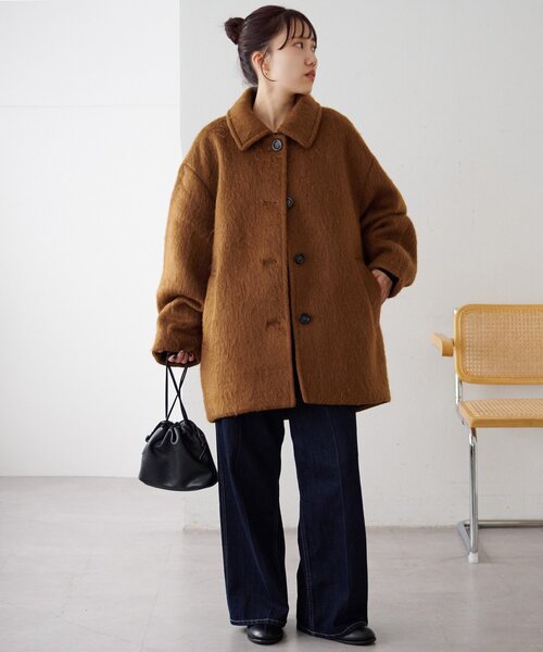 着こなしやすい】ステンカラーシャギーミドルコート（その他アウター