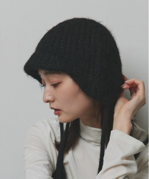 ad thie(アドティエ)の「イヤーフラップ ニットキャップ(ニットキャップ/ビーニー・レディース・チャコール/ブラウン/ブラック/ベージュ・FREE)」の9枚目の写真