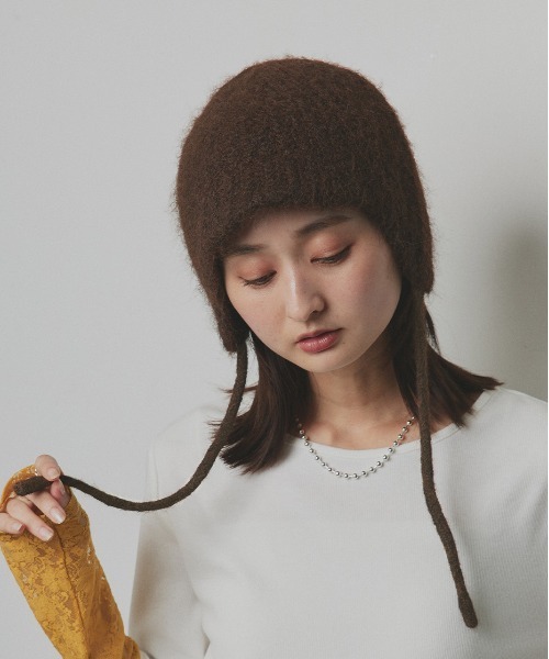 ad thie(アドティエ)の「イヤーフラップ ニットキャップ(ニットキャップ/ビーニー・レディース・チャコール/ブラウン/ブラック/ベージュ・FREE)」の21枚目の写真