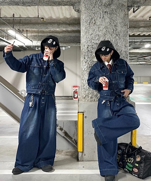 MandO（Auntie Rosa）（エムオー）の「ウォッシュペイントデニムジャケット/セットアップ着用可（デニムジャケット・メンズ・インディゴブルー/ブラック・LARGE/MEDIUM）」の10枚目の写真