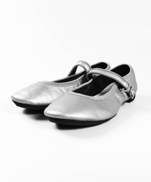 chausser(ショセ)の「【KS】【TRAVEL SHOES by chausser/トラベルシューズバイショセ】ワンストラップ シューズ(ローファー・レディース・シルバー/ブラック・36/37/38/39)」の3枚目の写真