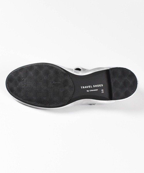 chausser(ショセ)の「【KS】【TRAVEL SHOES by chausser/トラベルシューズバイショセ】ワンストラップ シューズ(ローファー・レディース・シルバー/ブラック・36/37/38/39)」の10枚目の写真