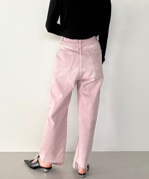 YENN（イエン）HIGH RISE TUCK WIDE PANTS / PINK 【公式通販】
