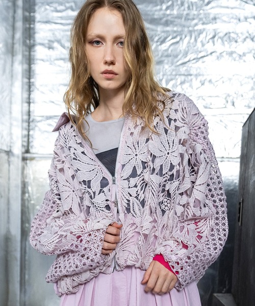 AULA AILA（アウラアイラ）の「レースバルーンブルゾン（ブルゾン・レディース・ホワイト/ブラック/ピンク・0）」の13枚目の写真