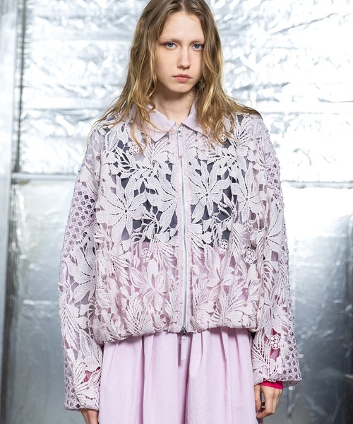 AULA AILA（アウラアイラ）の「レースバルーンブルゾン（ブルゾン・レディース・ホワイト/ブラック/ピンク・0）」の16枚目の写真