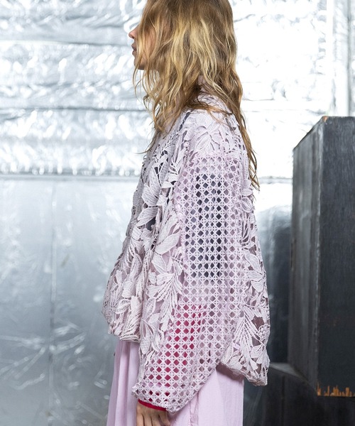 AULA AILA（アウラアイラ）の「レースバルーンブルゾン（ブルゾン・レディース・ホワイト/ブラック/ピンク・0）」の14枚目の写真