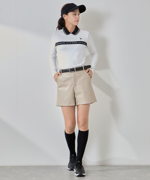 JUN&ROPE'(ジュンアンドロペ)の「レザーライクショートパンツ/Oggi掲載(その他パンツ・レディース・ブラック/ベージュ・M/L/S)」の7枚目の写真