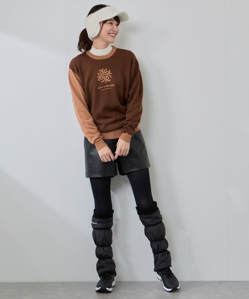JUN&ROPE'(ジュンアンドロペ)の「レザーライクショートパンツ/Oggi掲載(その他パンツ・レディース・ブラック/ベージュ・M/L/S)」の12枚目の写真