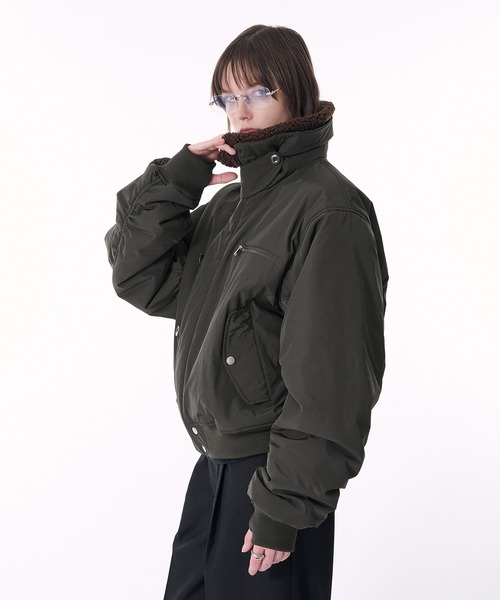 SELLE GLANT(セレグランテ)の「N-2B CONVERTIBLE BOA BLOUSON/N-2Bコンバーチブルボアブルゾン(MA-1・メンズ・ブラック/カーキ/ブラック系・SMALL/MEDIUM/LARGE)」の21枚目の写真