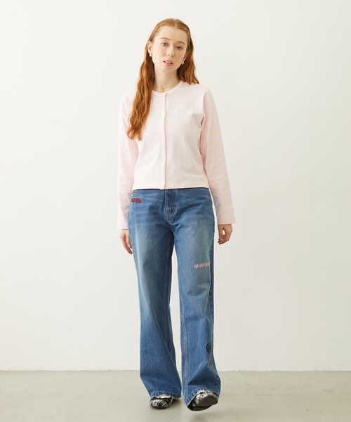 MILKFED.（ミルクフェド）の「FLOWER ELBOW CARDIGAN（カーディガン/ボレロ・レディース・ライトピンク/ブラック/ネイビー/イエロー・ONE SIZE）」の15枚目の写真