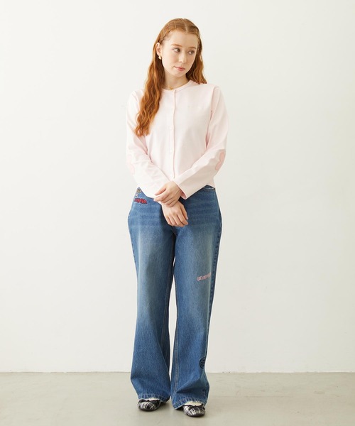 MILKFED.（ミルクフェド）の「FLOWER ELBOW CARDIGAN（カーディガン/ボレロ・レディース・ライトピンク/ブラック/ネイビー/イエロー・ONE SIZE）」の16枚目の写真