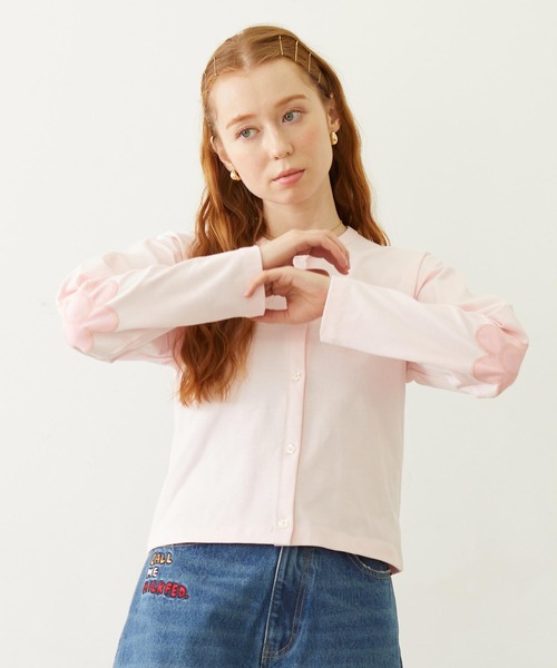 MILKFED.（ミルクフェド）の「FLOWER ELBOW CARDIGAN（カーディガン/ボレロ・レディース・ライトピンク/ブラック/ネイビー/イエロー・ONE SIZE）」の13枚目の写真