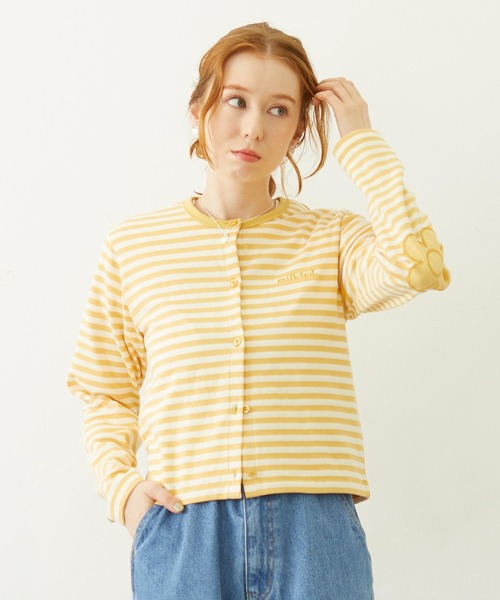 MILKFED.（ミルクフェド）の「FLOWER ELBOW CARDIGAN（カーディガン/ボレロ・レディース・ライトピンク/ブラック/ネイビー/イエロー・ONE SIZE）」の20枚目の写真