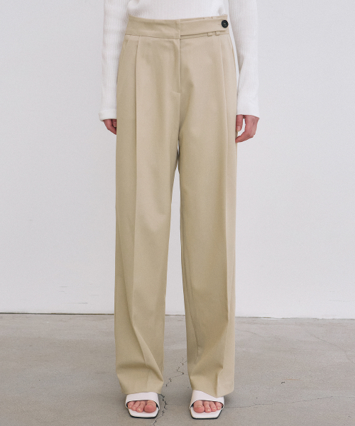NICK&NICOLE(ニックアンドニコール)の「MINIMAL CLASSIC PINTUCK SLACKS_BEIGE(スラックス・レディース・その他・LARGE)」の2枚目の写真