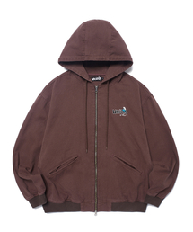 HOODED CANVAS JACKET (BURGUNDY)