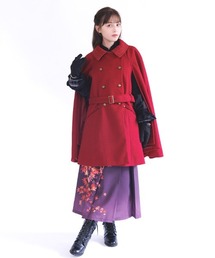 レディースのジャケット/アウター（レッド/赤色系・フリル