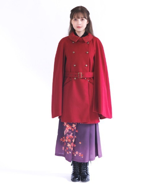 axes femme（アクシーズファム）の「ダブルボタンケープコート