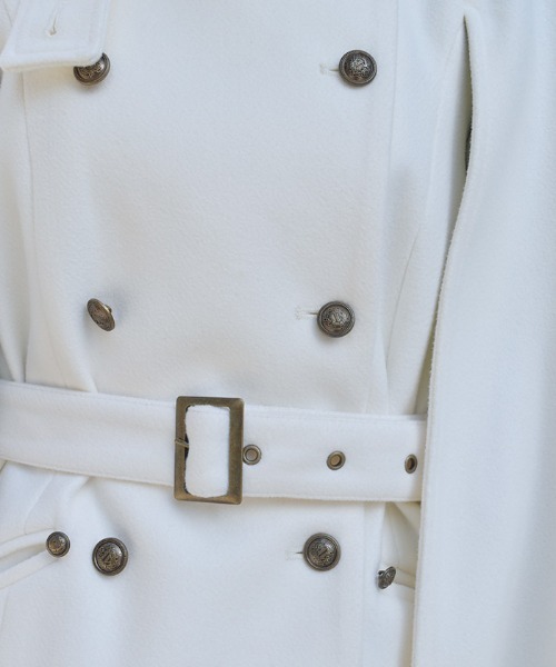 axes femme（アクシーズファム）の「ダブルボタンケープコート（ダッフルコート・レディース・チャコール/ホワイト/ワイン・FREE）」の8枚目の写真