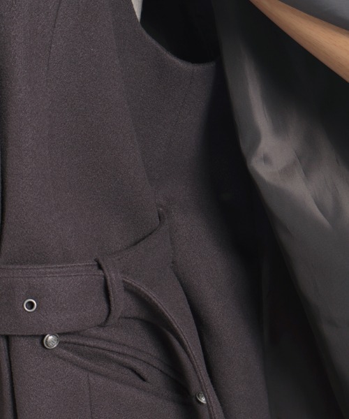 axes femme（アクシーズファム）の「ダブルボタンケープコート（ダッフルコート・レディース・チャコール/ホワイト/ワイン・FREE）」の15枚目の写真