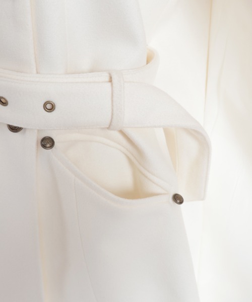 axes femme（アクシーズファム）の「ダブルボタンケープコート（ダッフルコート・レディース・チャコール/ホワイト/ワイン・FREE）」の22枚目の写真