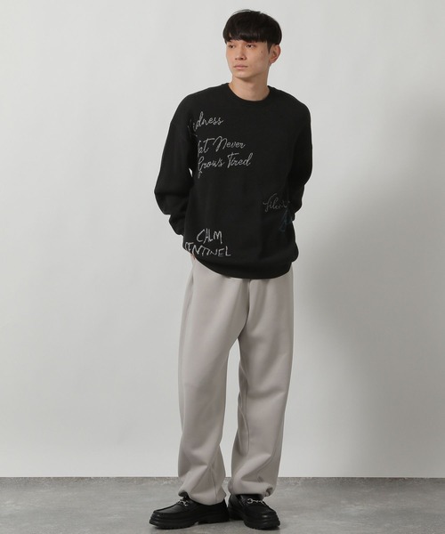 LAKOLE(ラコレ)の「トビガラ刺繍ニットプルオーバー / 607000(ニット/セーター・メンズ・ブラック/オフホワイト/ライトグレー/ボルドー・MEDIUM/LARGE/X-LARGE)」の7枚目の写真