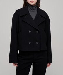 ウィメンズカシミヤブレンドショートピーコート[ブラック]