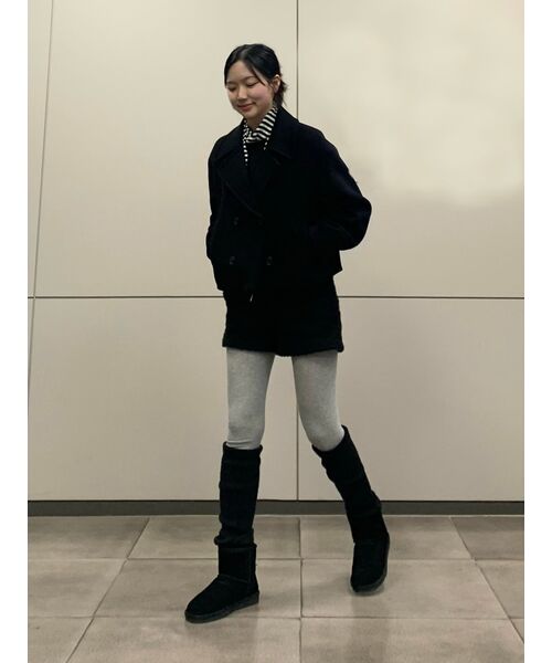 MUSINSA STANDARD WOMAN（ムシンサスタンダードウーマン）の「ウィメンズカシミヤブレンドショートピーコート[ブラック]（チェスターコート・レディース・その他・MEDIUM/LARGE）」の10枚目の写真