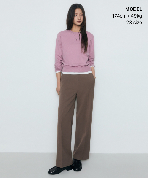 MUSINSA STANDARD WOMAN（ムシンサスタンダードウーマン）の「ウィメンズワイドヒドゥンバンディングスラックス[ライトブラウン]（スラックス・レディース・その他・34/32/30/31/24/25/26/27/28/29）」の9枚目の写真