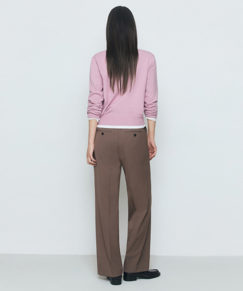 MUSINSA STANDARD WOMAN（ムシンサスタンダードウーマン）の「ウィメンズワイドヒドゥンバンディングスラックス[ライトブラウン]（スラックス・レディース・その他・34/32/30/31/24/25/26/27/28/29）」の2枚目の写真