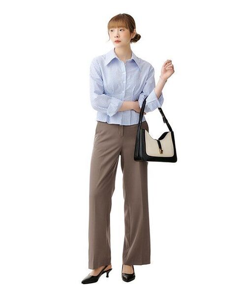 MUSINSA STANDARD WOMAN（ムシンサスタンダードウーマン）の「ウィメンズワイドヒドゥンバンディングスラックス[ライトブラウン]（スラックス・レディース・その他・34/32/30/31/24/25/26/27/28/29）」の7枚目の写真