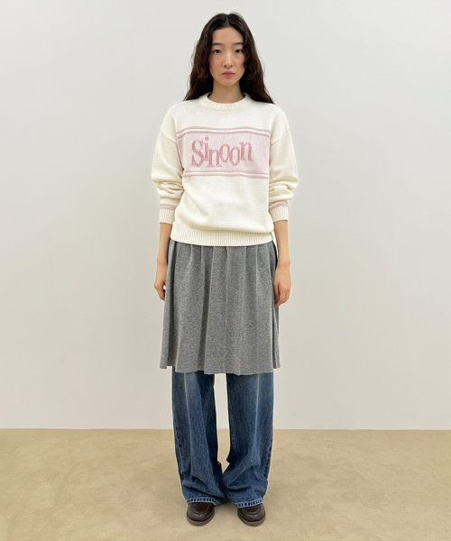 Sinoon Reverse Pullover Knit (Ivory)（ニット/セーター）｜SINOON