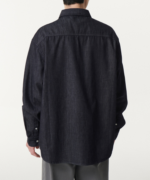 MUSINSA STANDARD（ムシンサスタンダード）の「リラックスデニムシャツ [ディープインディゴ]（シャツ/ブラウス・メンズ・その他・X-LARGE/XX-LARGE/LARGE/MEDIUM/SMALL）」の4枚目の写真
