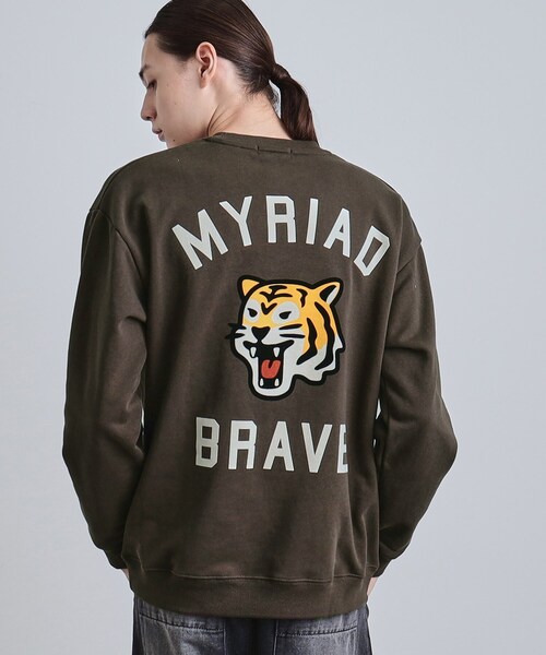 tk.TAKEO KIKUCHI（ティーケータケオキクチ）の「とらフロッキースウェット（スウェット・メンズ・ブラウン系その他/ライトグレー/ブラック・04/03/02）」の3枚目の写真