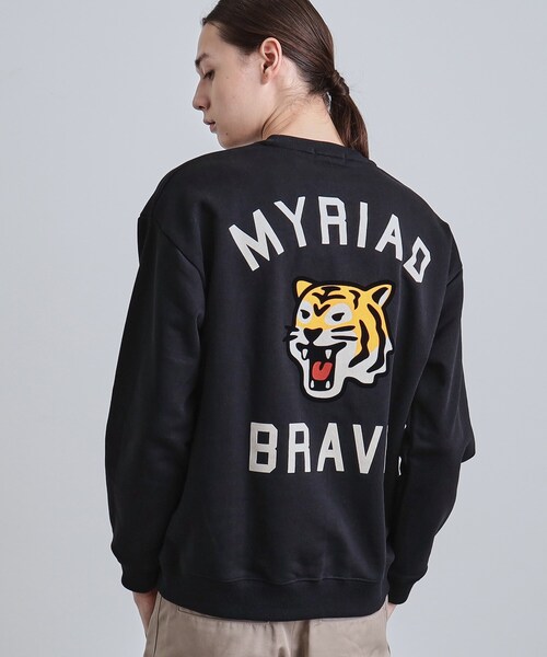 tk.TAKEO KIKUCHI（ティーケータケオキクチ）の「とらフロッキースウェット（スウェット・メンズ・ブラウン系その他/ライトグレー/ブラック・04/03/02）」の2枚目の写真