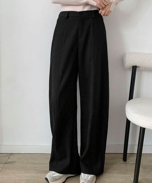 セール】カーブシルエット ワイドパンツ 冬 レディース 秋冬 センター