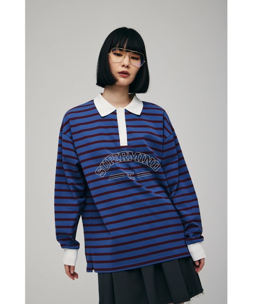 FELICITY(フェリシティ)の「Border Polo Shirt(ポロシャツ・レディース・ブラック/ブルー・2)」の2枚目の写真