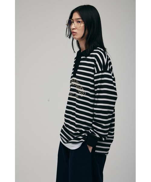 FELICITY(フェリシティ)の「Border Polo Shirt(ポロシャツ・レディース・ブラック/ブルー・2)」の4枚目の写真